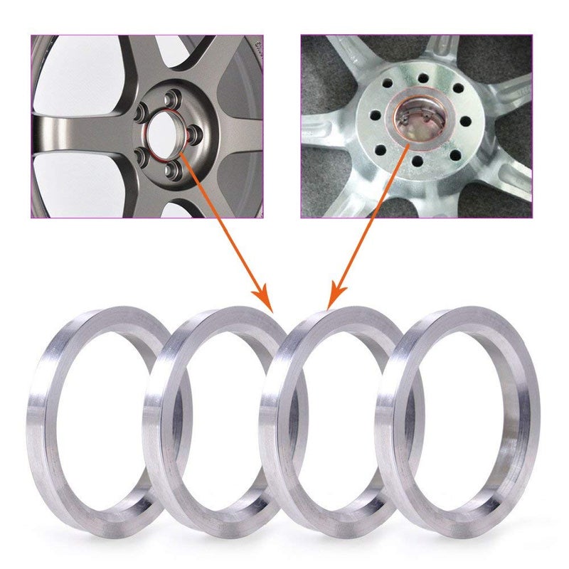 ZHTEAPR 4pc Wheel Hub Centric Rings 72.6 to 64.1 - OD=72.6mm ID=64.1mm - Aluminium Alloy Wheel Hubrings 64.1 to 72.6 - Image 2
